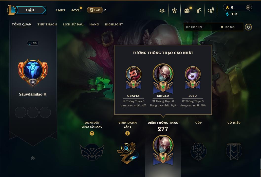 Acc Liên Minh Huyền Thoại/Đấu Trường Chân lý mã số 9234