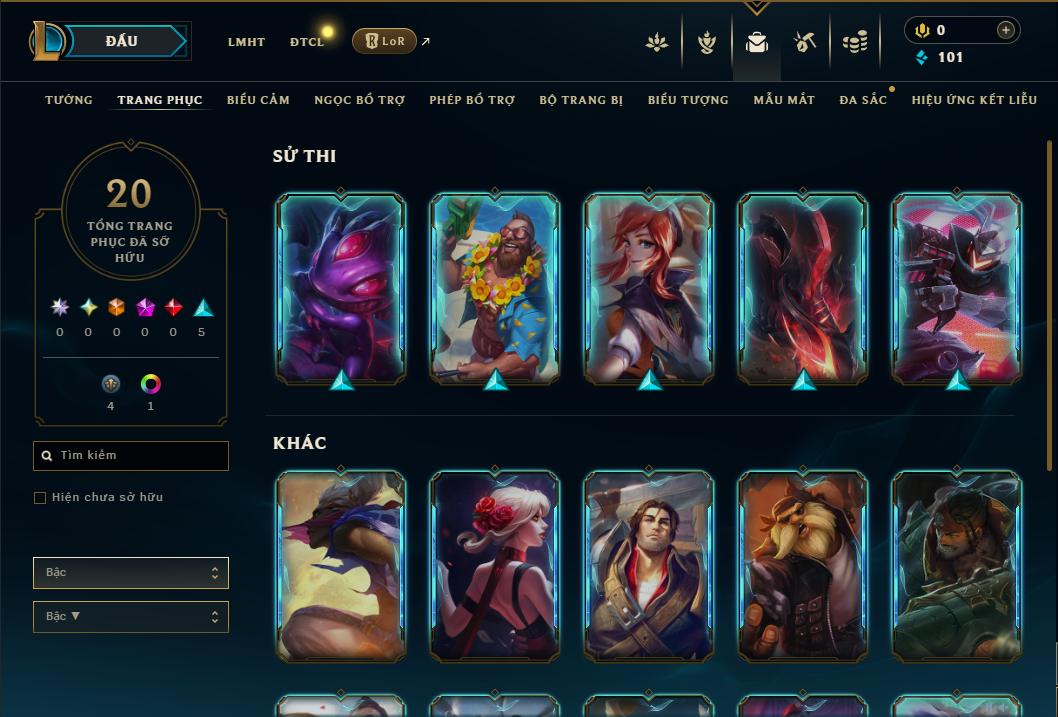 Acc Liên Minh Huyền Thoại/Đấu Trường Chân lý mã số 9234