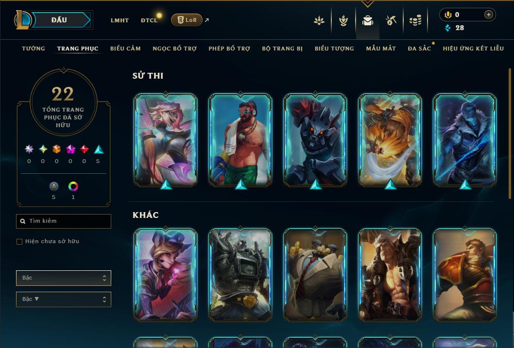 Acc Liên Minh Huyền Thoại/Đấu Trường Chân lý mã số 9236