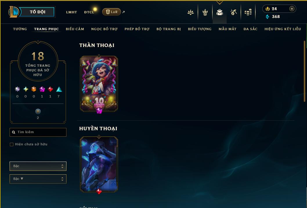 Acc Liên Minh Huyền Thoại/Đấu Trường Chân lý mã số 9239