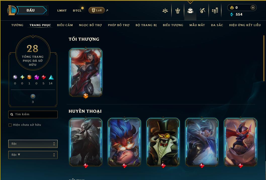 Acc Liên Minh Huyền Thoại/Đấu Trường Chân lý mã số 9242