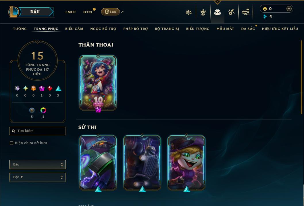 Acc Liên Minh Huyền Thoại/Đấu Trường Chân lý mã số 9247