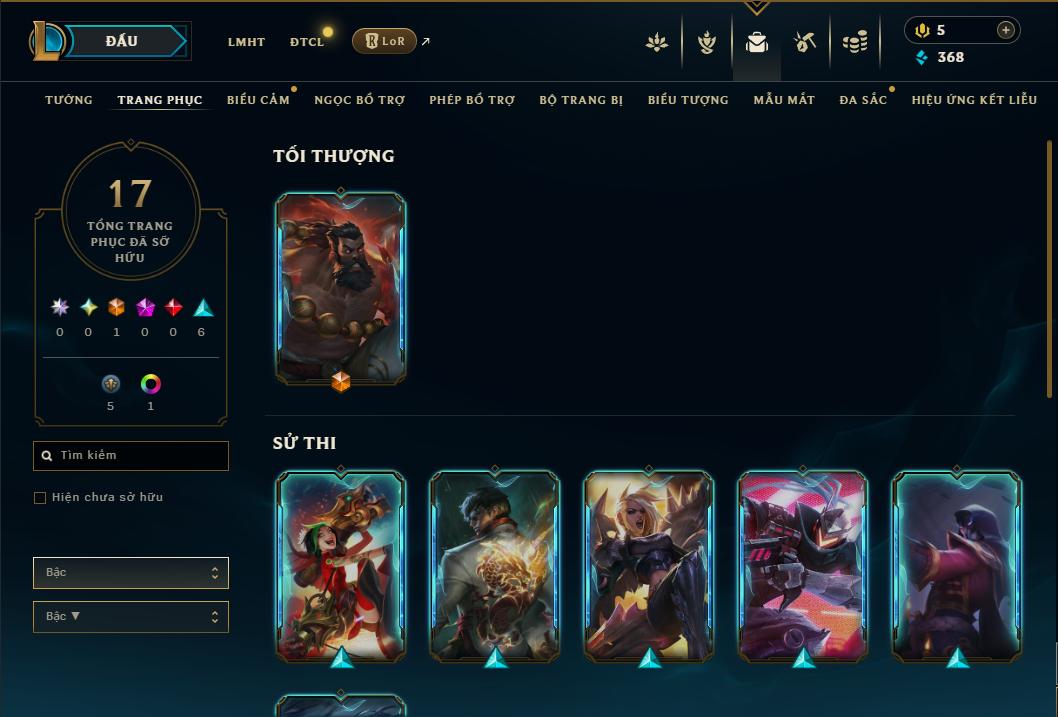 Acc Liên Minh Huyền Thoại/Đấu Trường Chân lý mã số 9248