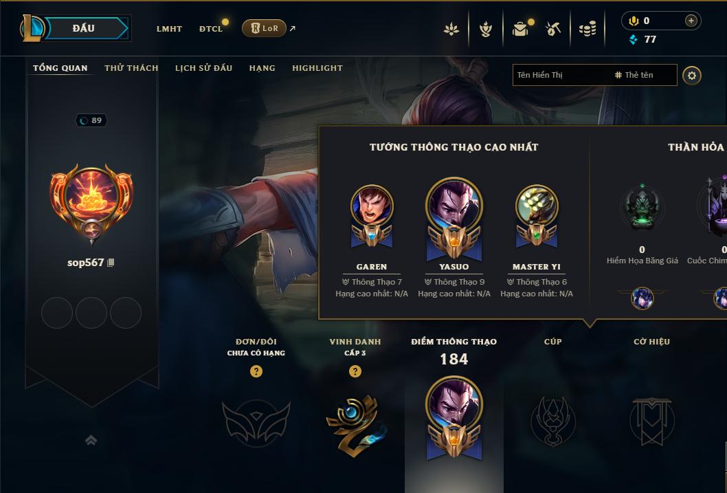 Acc Liên Minh Huyền Thoại/Đấu Trường Chân lý mã số 9251