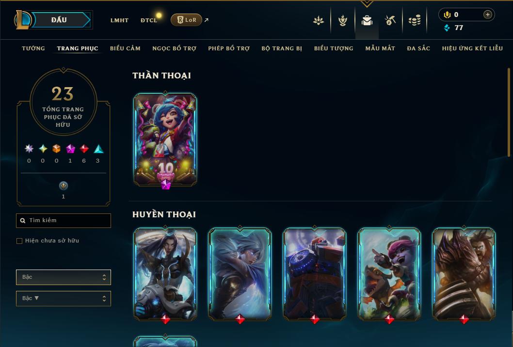 Acc Liên Minh Huyền Thoại/Đấu Trường Chân lý mã số 9251