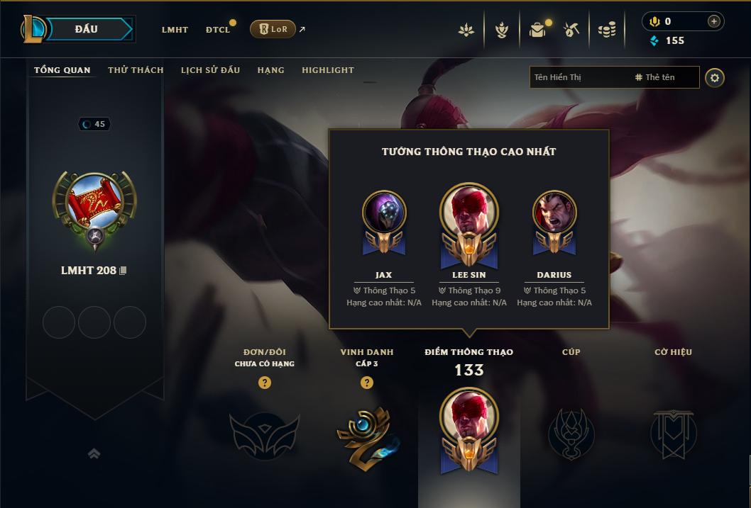 Acc Liên Minh Huyền Thoại/Đấu Trường Chân lý mã số 9252