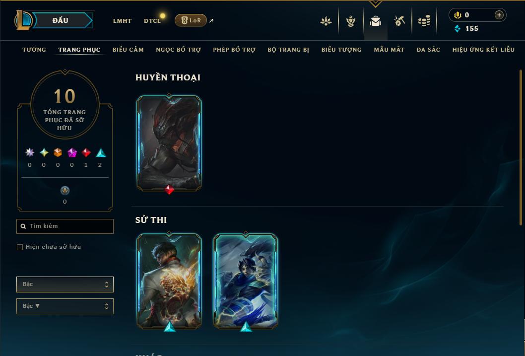 Acc Liên Minh Huyền Thoại/Đấu Trường Chân lý mã số 9252