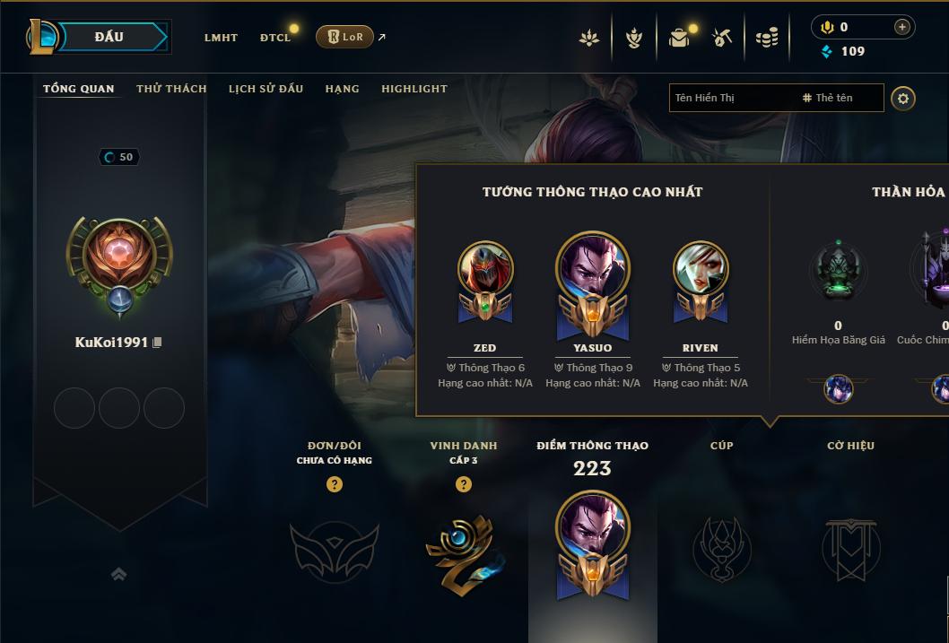 Acc Liên Minh Huyền Thoại/Đấu Trường Chân lý mã số 9253