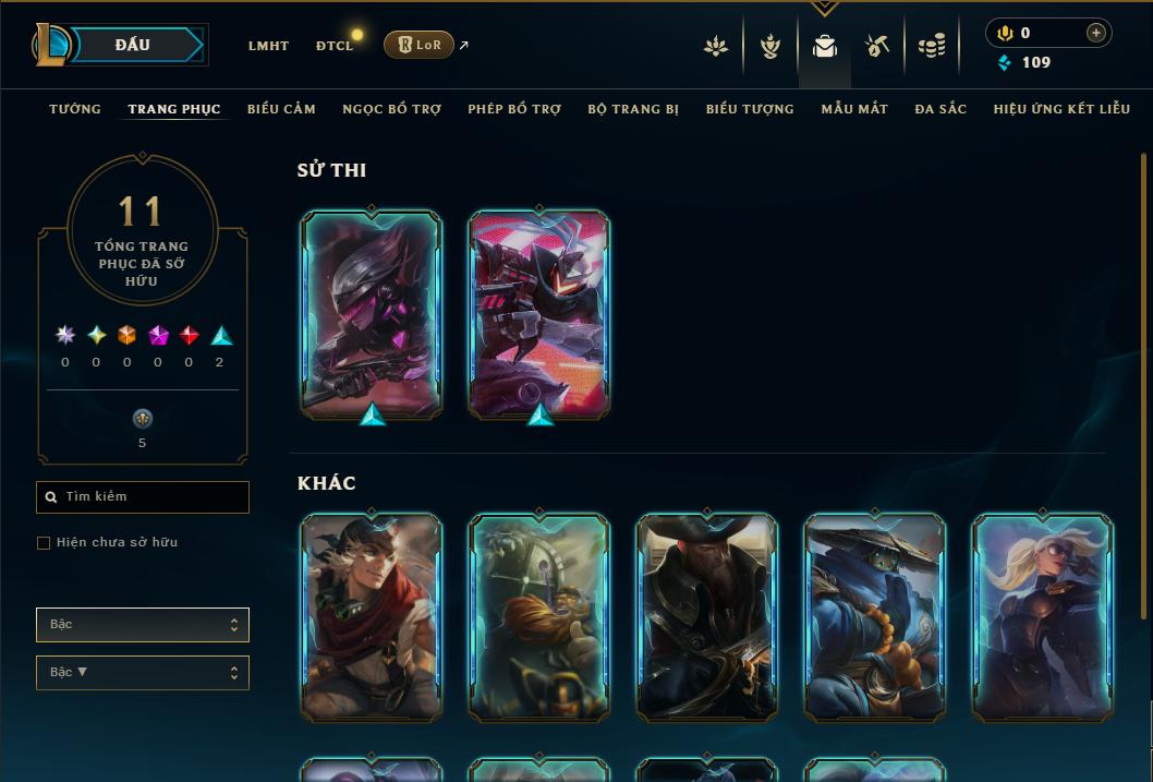 Acc Liên Minh Huyền Thoại/Đấu Trường Chân lý mã số 9253