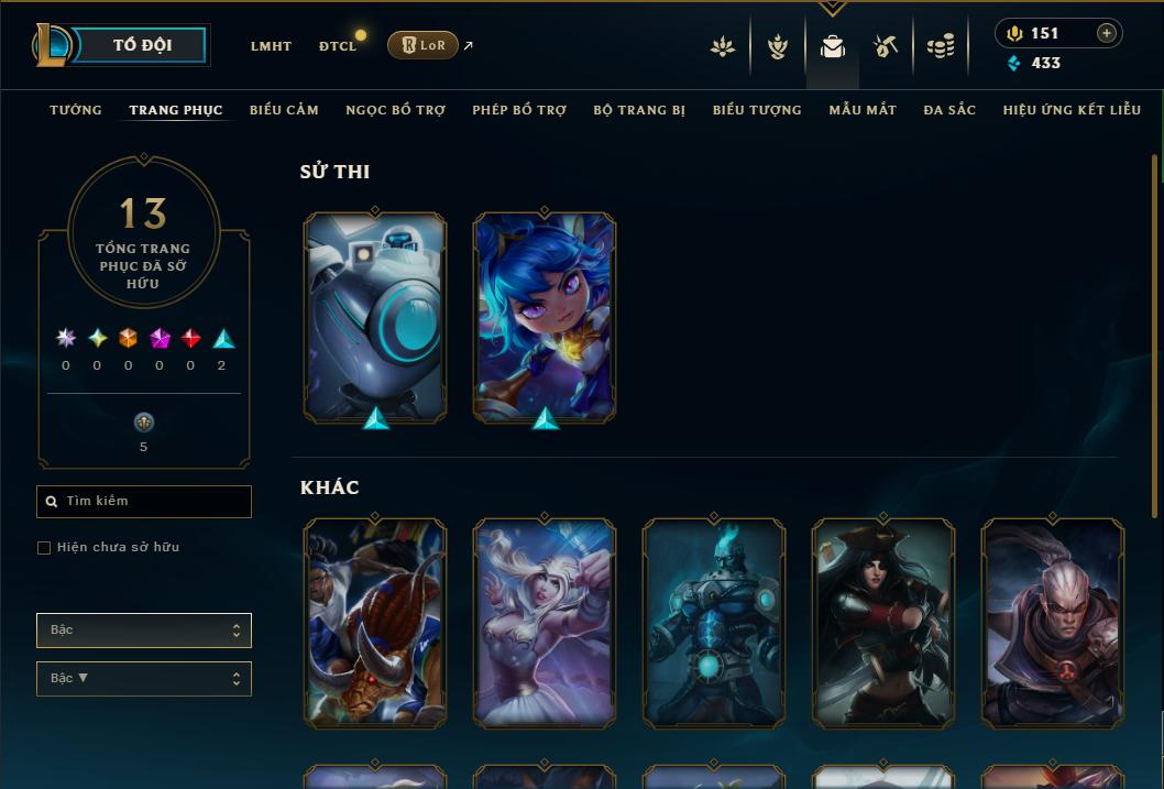 Acc Liên Minh Huyền Thoại/Đấu Trường Chân lý mã số 9256