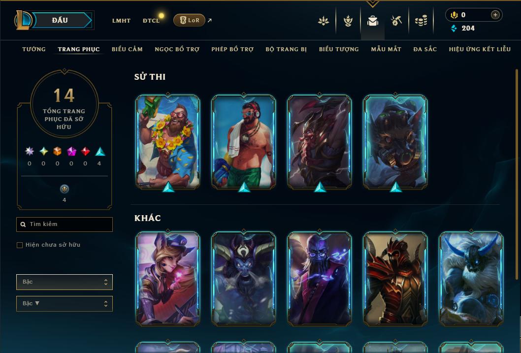 Acc Liên Minh Huyền Thoại/Đấu Trường Chân lý mã số 9257