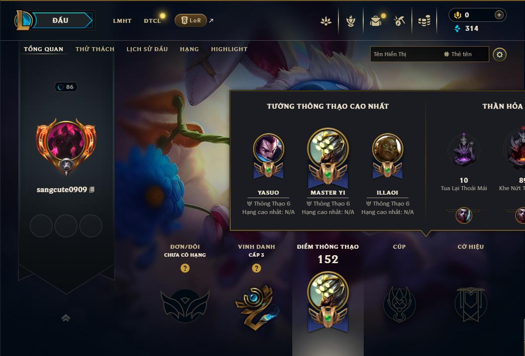 Acc Liên Minh Huyền Thoại/Đấu Trường Chân lý mã số 9259