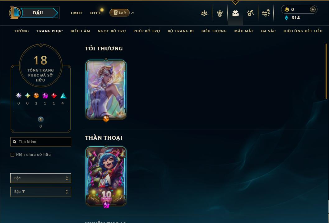 Acc Liên Minh Huyền Thoại/Đấu Trường Chân lý mã số 9259