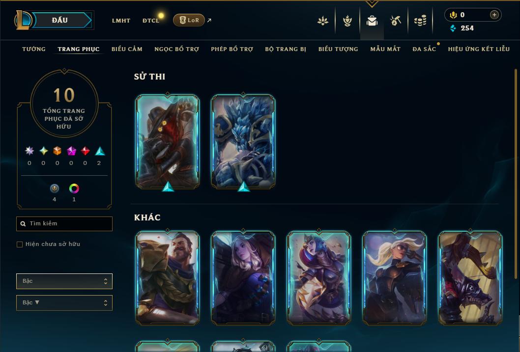 Acc Liên Minh Huyền Thoại/Đấu Trường Chân lý mã số 9268