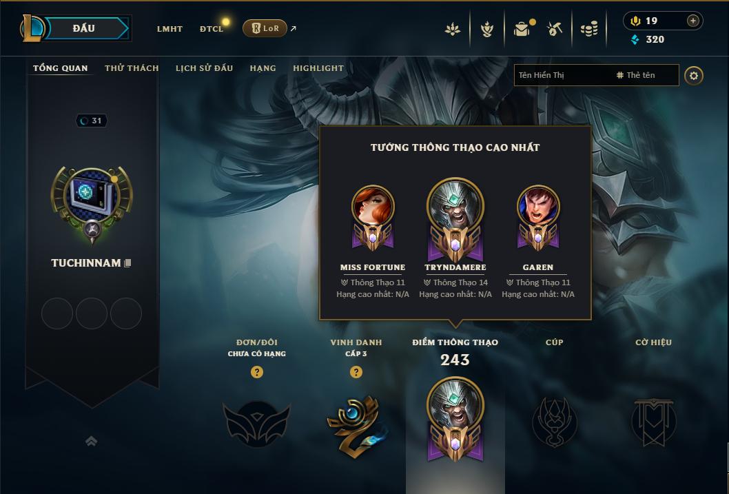 Acc Liên Minh Huyền Thoại/Đấu Trường Chân lý mã số 9269