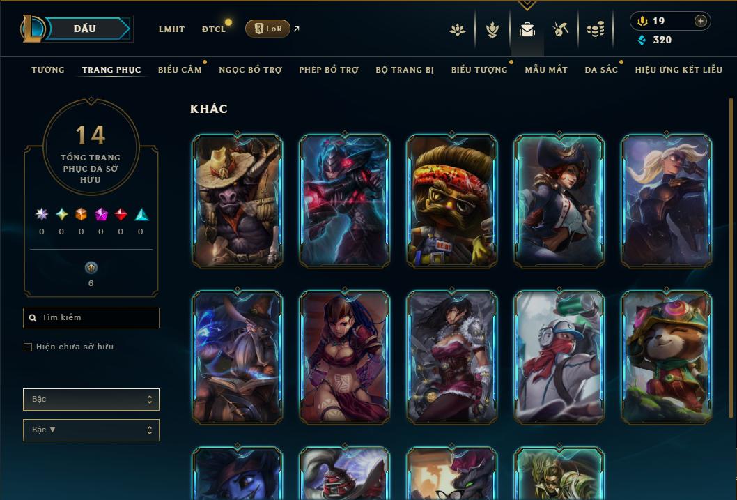 Acc Liên Minh Huyền Thoại/Đấu Trường Chân lý mã số 9269