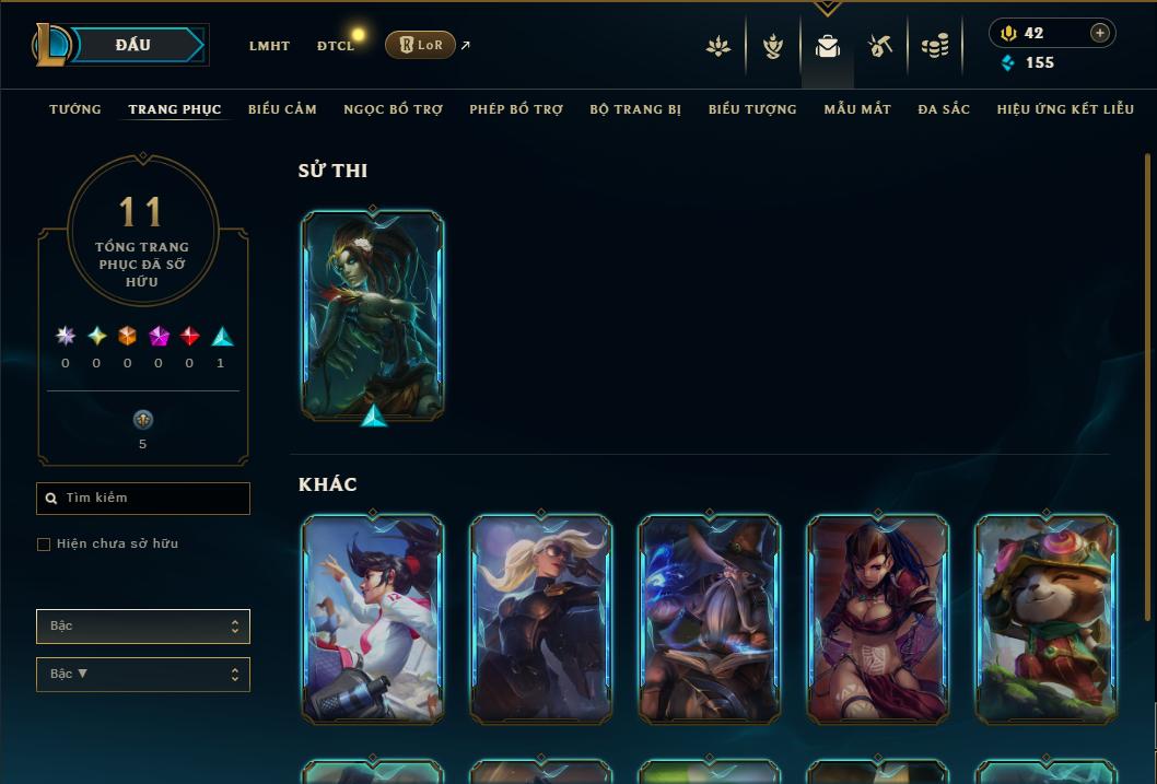 Acc Liên Minh Huyền Thoại/Đấu Trường Chân lý mã số 9271