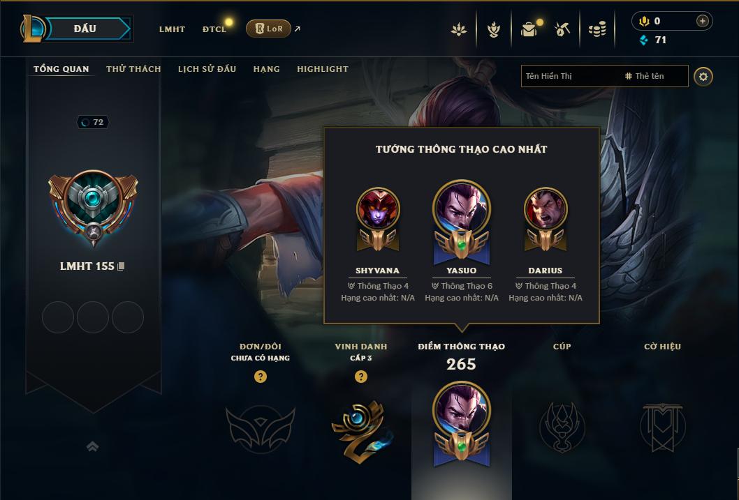 Acc Liên Minh Huyền Thoại/Đấu Trường Chân lý mã số 9272