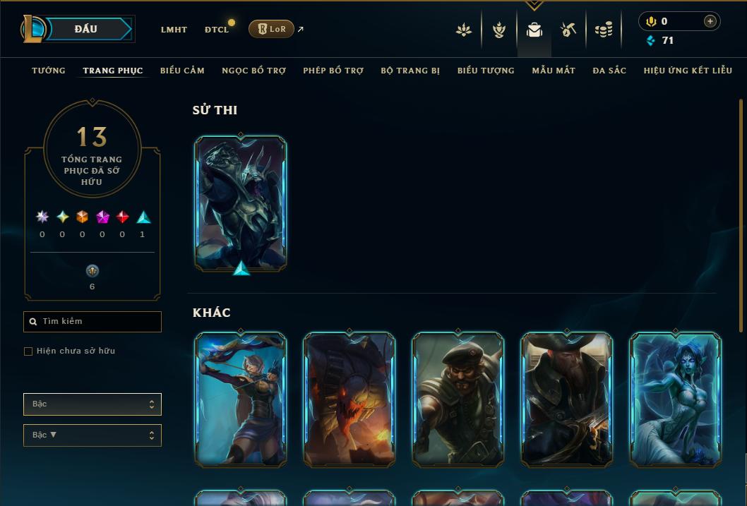 Acc Liên Minh Huyền Thoại/Đấu Trường Chân lý mã số 9272