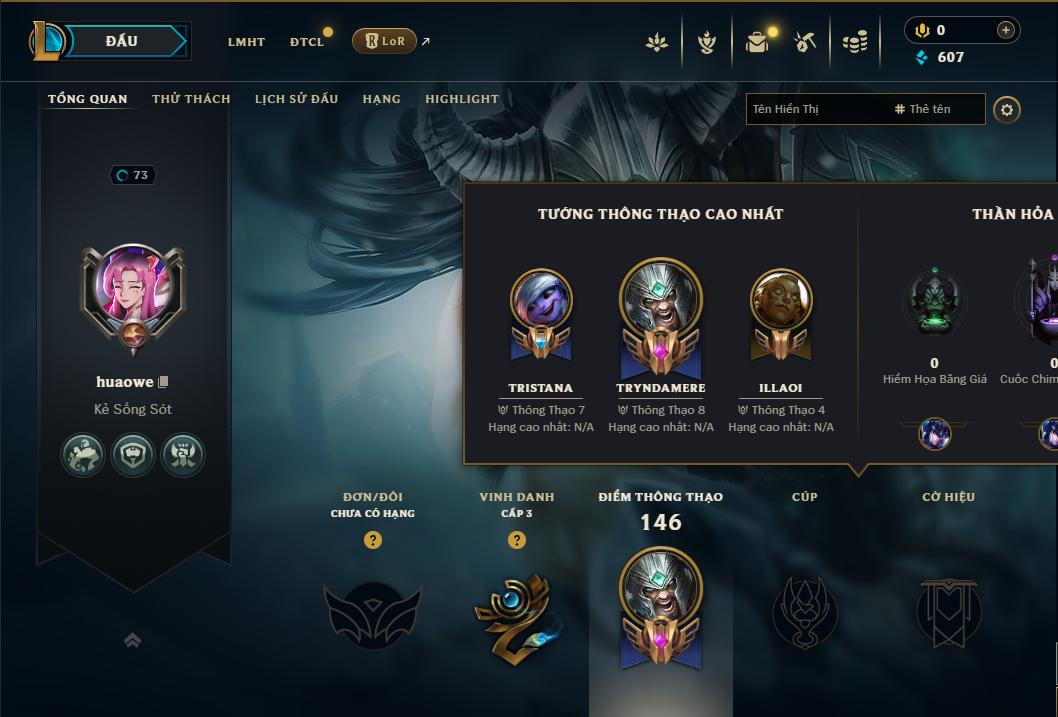 Acc Liên Minh Huyền Thoại/Đấu Trường Chân lý mã số 9273