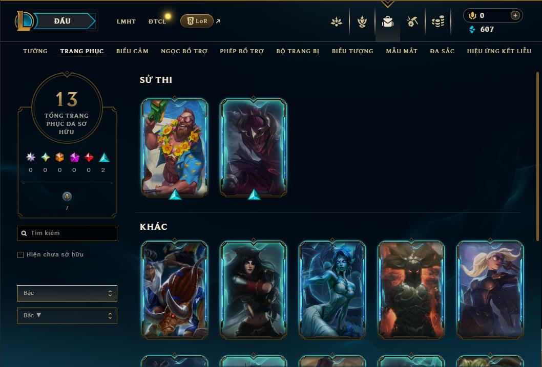 Acc Liên Minh Huyền Thoại/Đấu Trường Chân lý mã số 9273