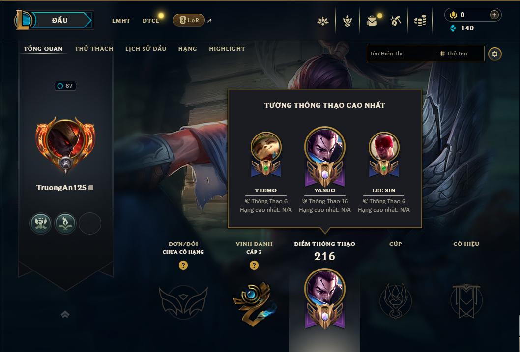 Acc Liên Minh Huyền Thoại/Đấu Trường Chân lý mã số 9274