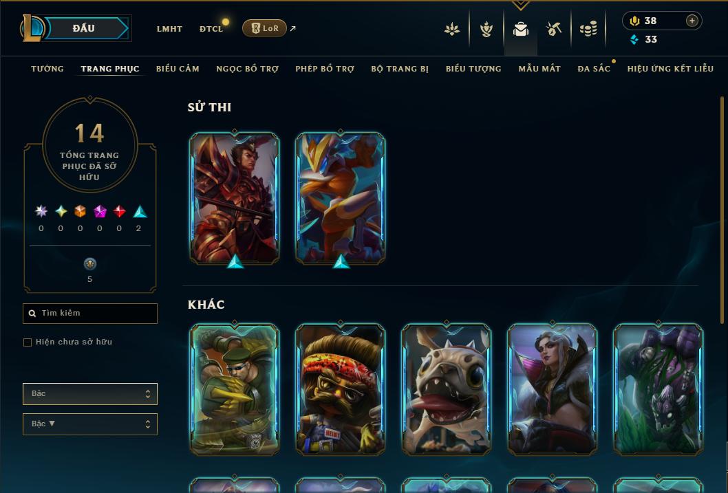 Acc Liên Minh Huyền Thoại/Đấu Trường Chân lý mã số 9277