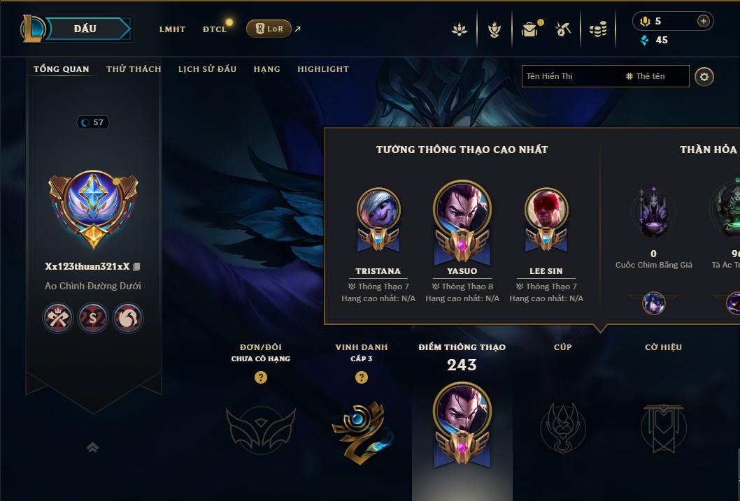 Acc Liên Minh Huyền Thoại/Đấu Trường Chân lý mã số 9279