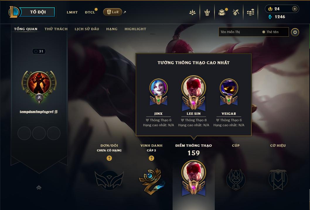 Acc Liên Minh Huyền Thoại/Đấu Trường Chân lý mã số 9281