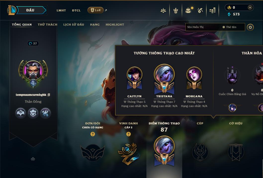 Acc Liên Minh Huyền Thoại/Đấu Trường Chân lý mã số 9283