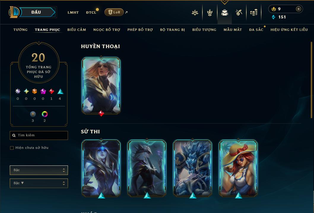 Acc Liên Minh Huyền Thoại/Đấu Trường Chân lý mã số 9284