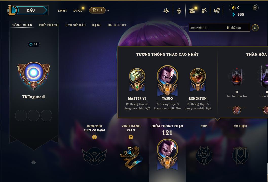 Acc Liên Minh Huyền Thoại/Đấu Trường Chân lý mã số 9285