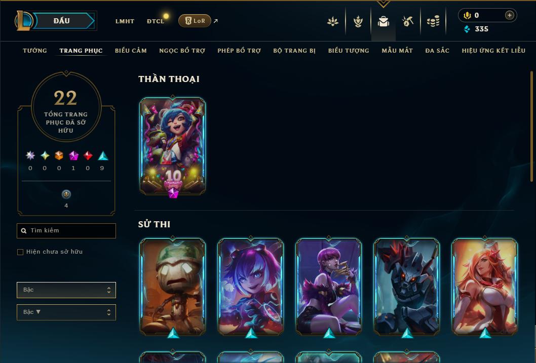 Acc Liên Minh Huyền Thoại/Đấu Trường Chân lý mã số 9285