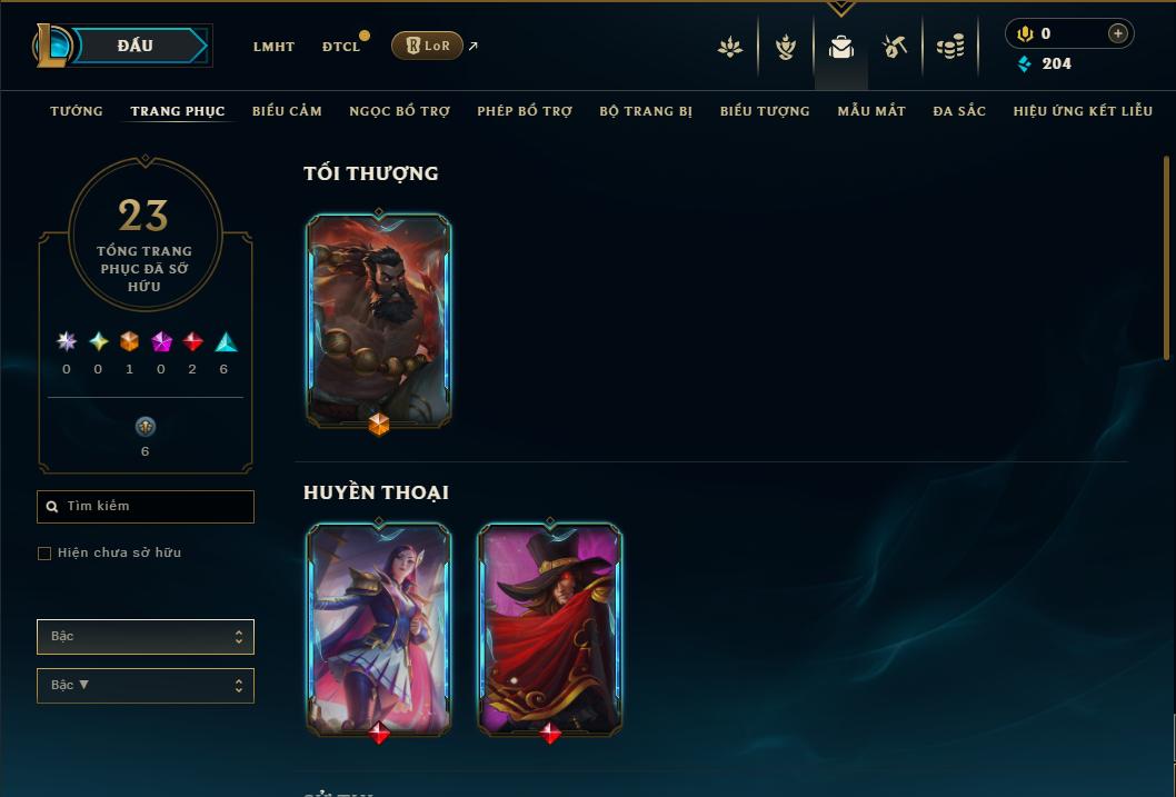 Acc Liên Minh Huyền Thoại/Đấu Trường Chân lý mã số 9287