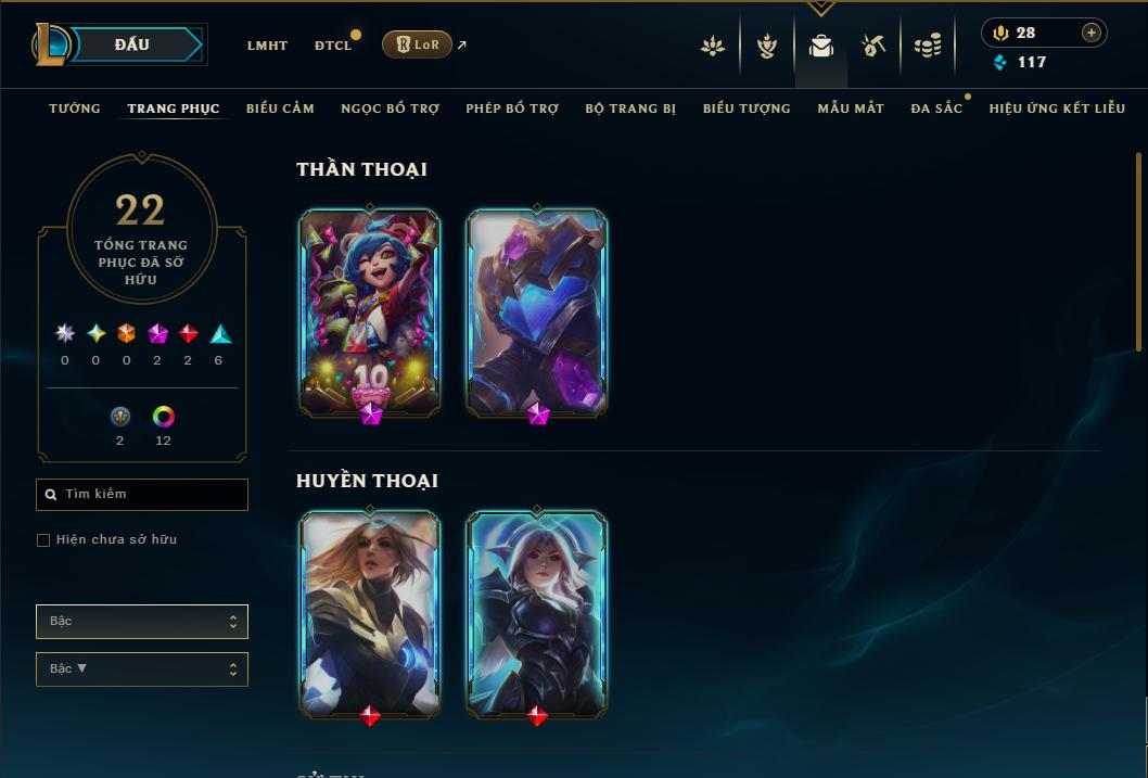 Acc Liên Minh Huyền Thoại/Đấu Trường Chân lý mã số 9288