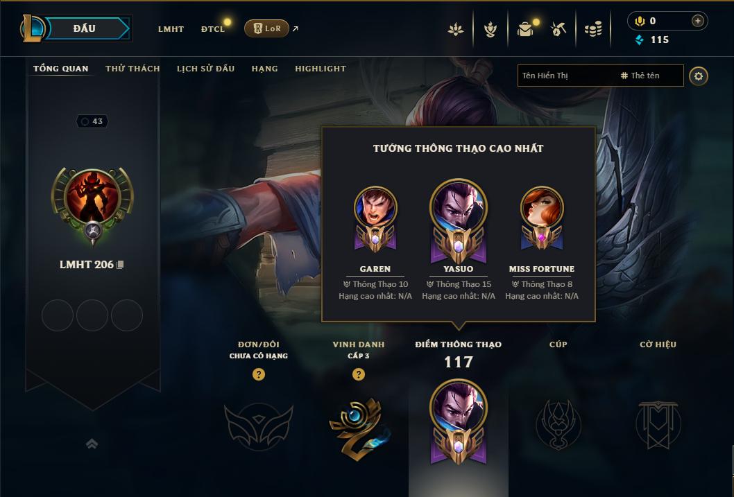 Acc Liên Minh Huyền Thoại/Đấu Trường Chân lý mã số 9291