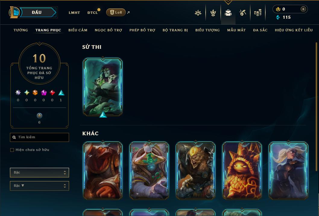 Acc Liên Minh Huyền Thoại/Đấu Trường Chân lý mã số 9291