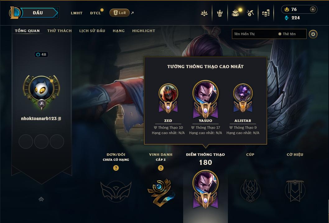 Acc Liên Minh Huyền Thoại/Đấu Trường Chân lý mã số 9292