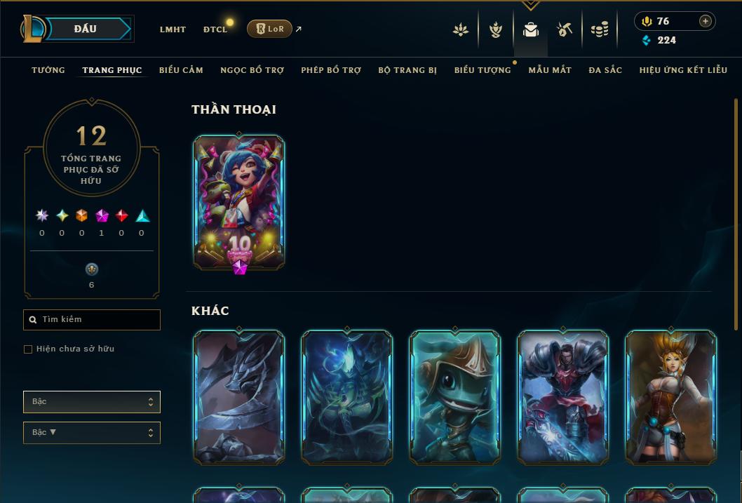 Acc Liên Minh Huyền Thoại/Đấu Trường Chân lý mã số 9292