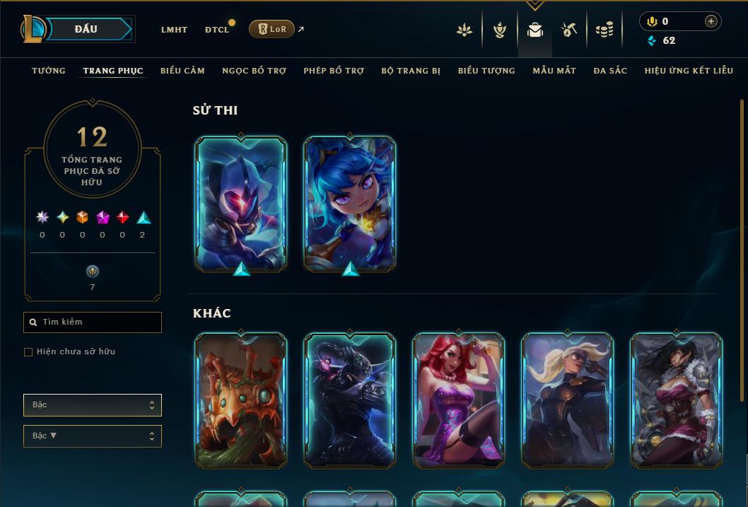 Acc Liên Minh Huyền Thoại/Đấu Trường Chân lý mã số 9294