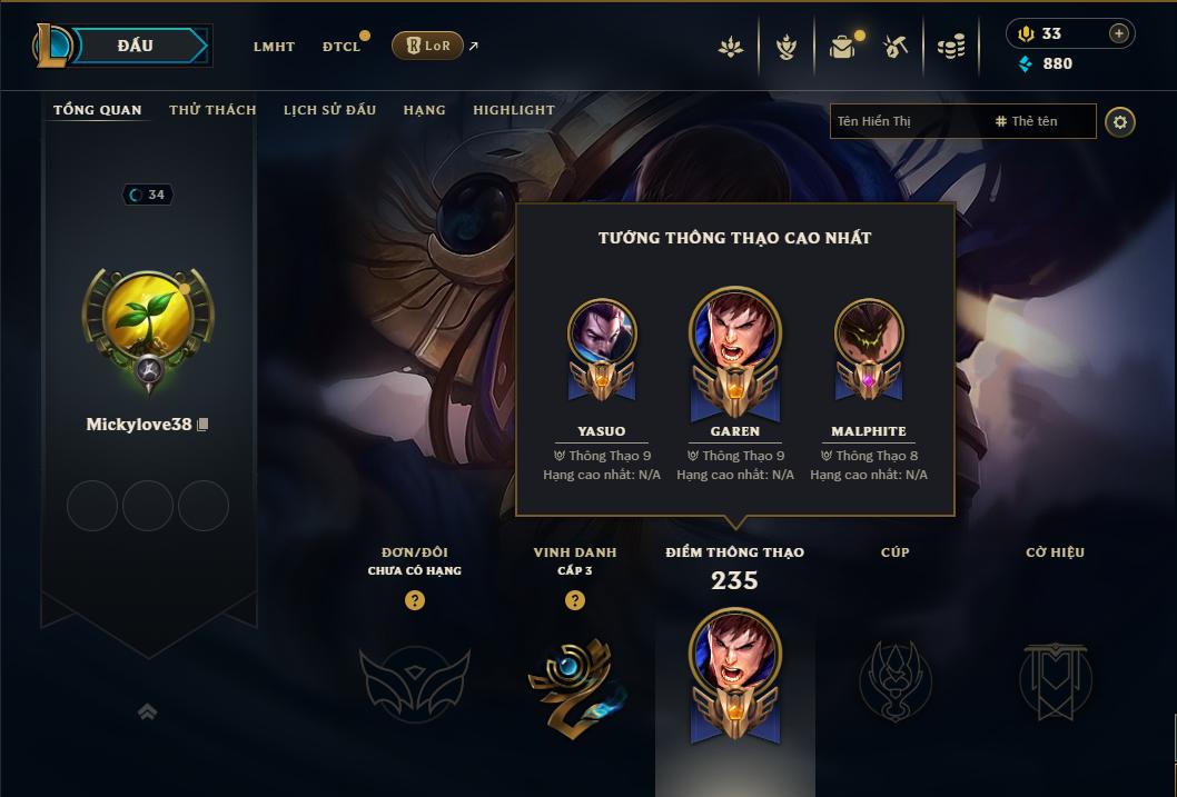 Acc Liên Minh Huyền Thoại/Đấu Trường Chân lý mã số 9296