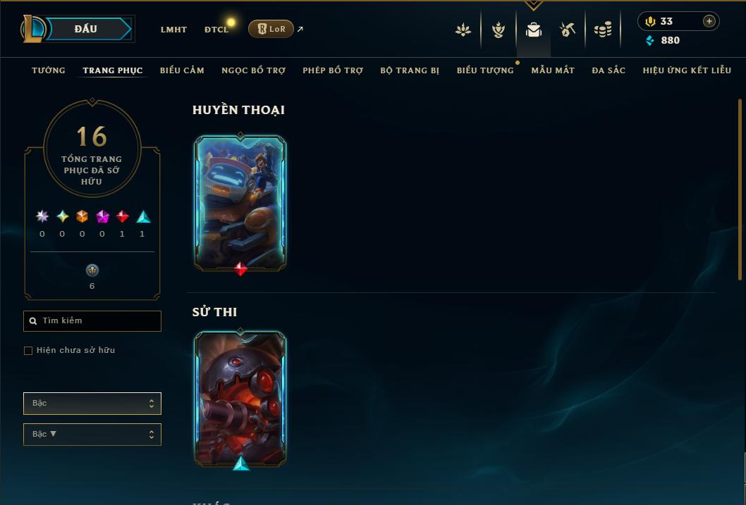 Acc Liên Minh Huyền Thoại/Đấu Trường Chân lý mã số 9296