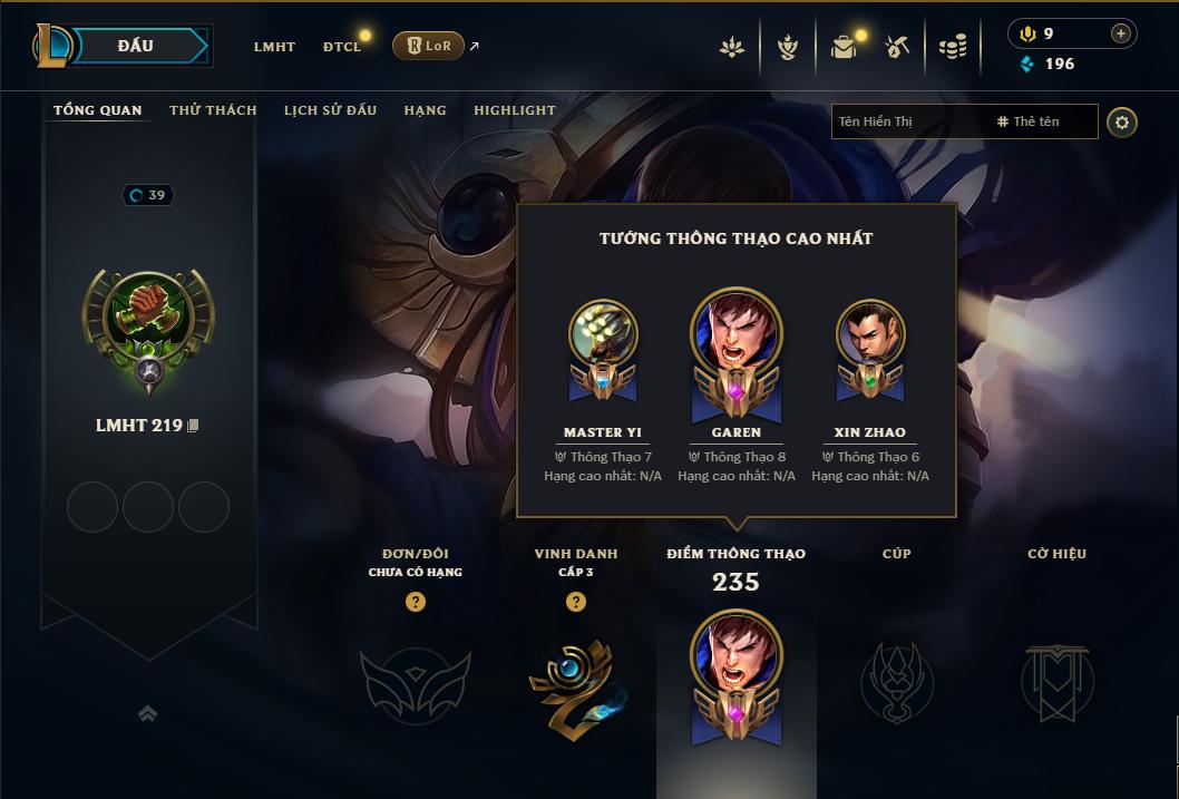 Acc Liên Minh Huyền Thoại/Đấu Trường Chân lý mã số 9298