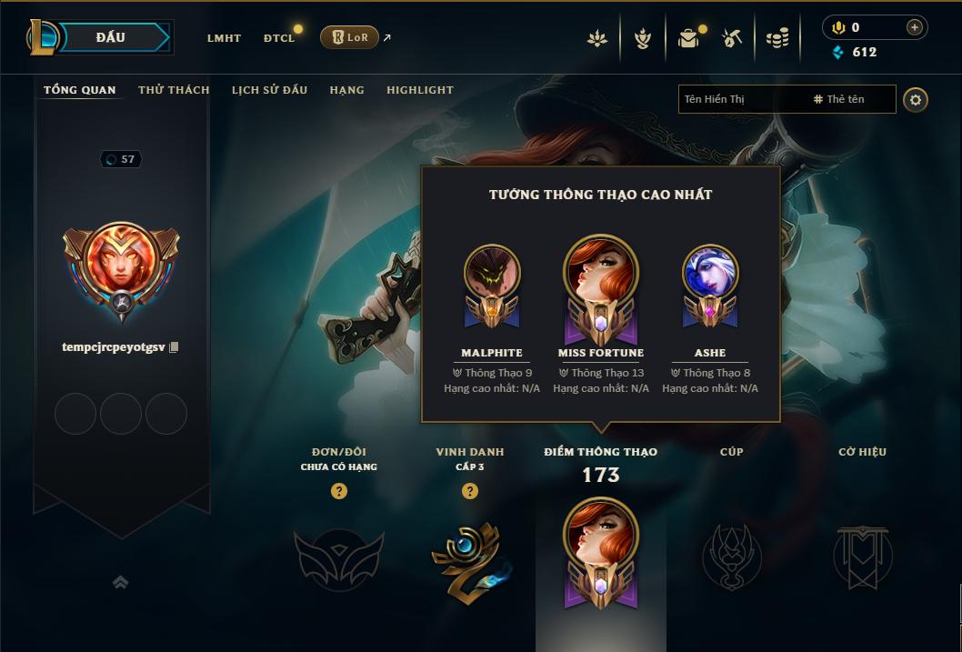 Acc Liên Minh Huyền Thoại/Đấu Trường Chân lý mã số 9299