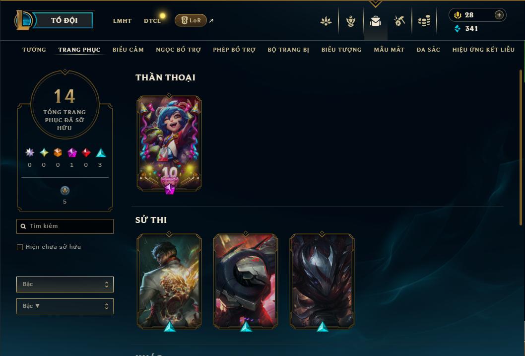 Acc Liên Minh Huyền Thoại/Đấu Trường Chân lý mã số 9300