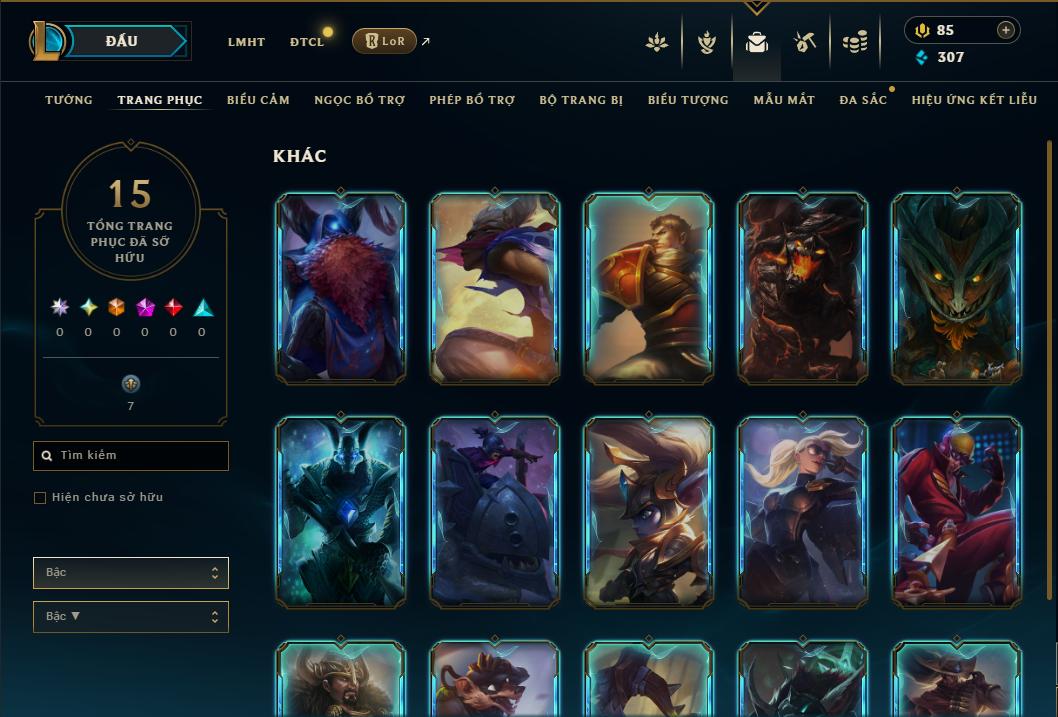 Acc Liên Minh Huyền Thoại/Đấu Trường Chân lý mã số 9301