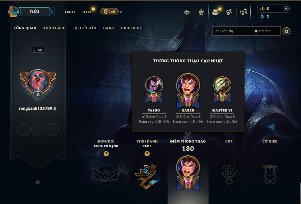 Acc Liên Minh Huyền Thoại/Đấu Trường Chân lý mã số 9303