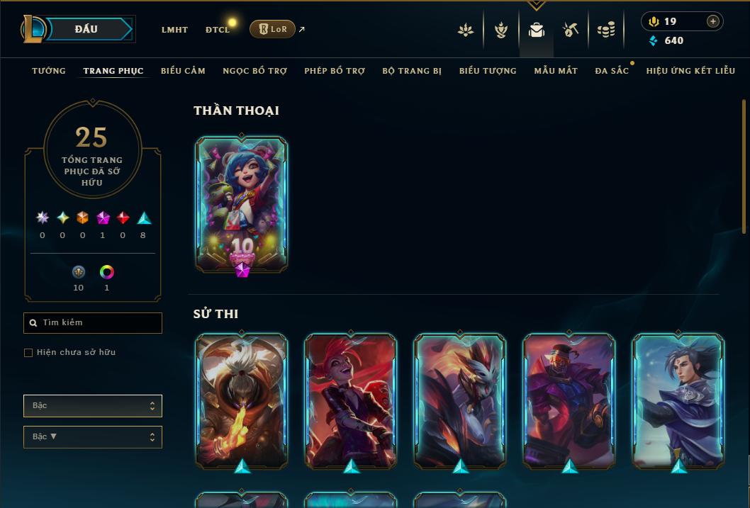 Acc Liên Minh Huyền Thoại/Đấu Trường Chân lý mã số 9305