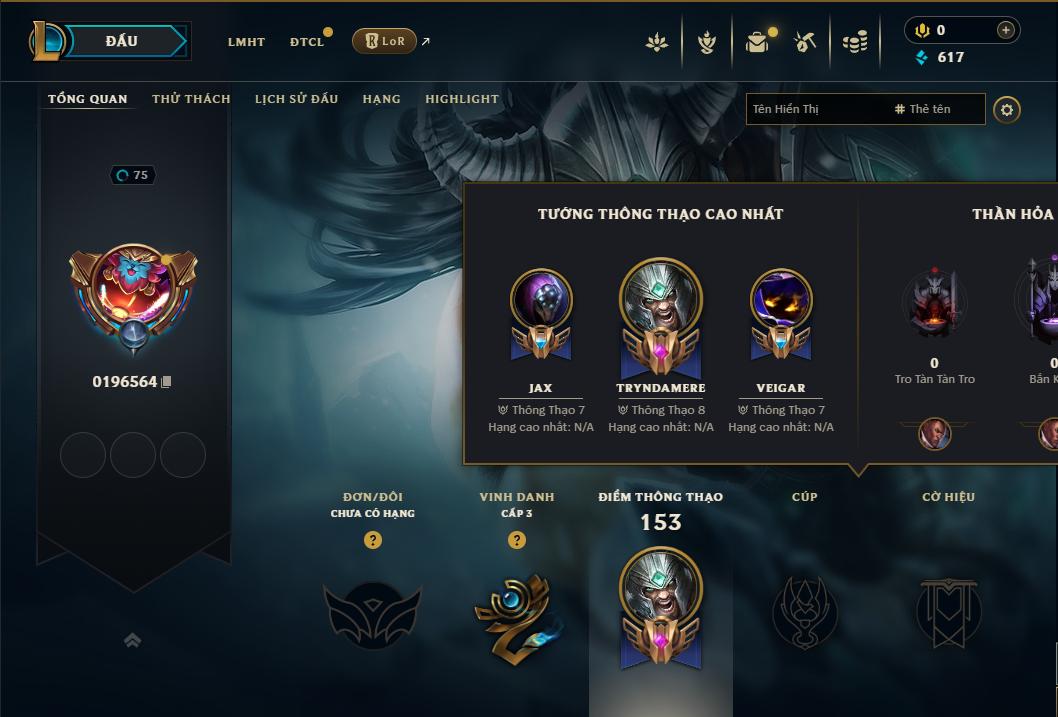 Acc Liên Minh Huyền Thoại/Đấu Trường Chân lý mã số 9306