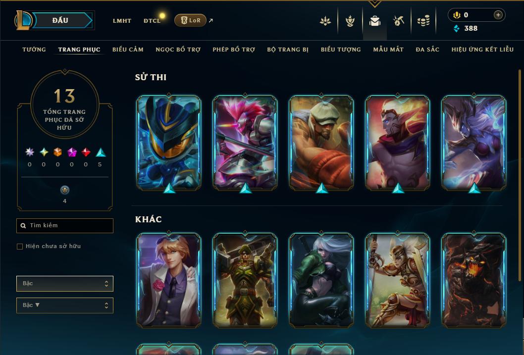 Acc Liên Minh Huyền Thoại/Đấu Trường Chân lý mã số 9310